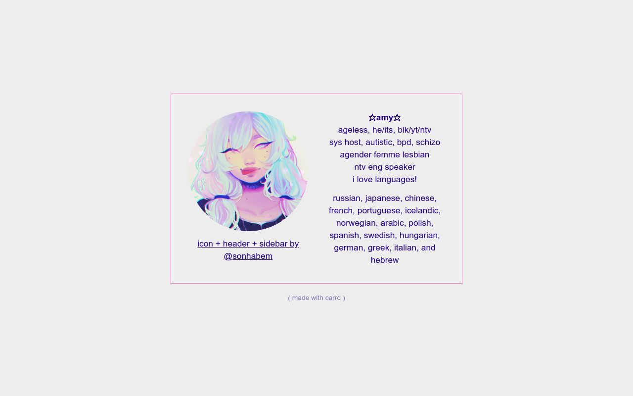 Carrd profile picture for @amoral